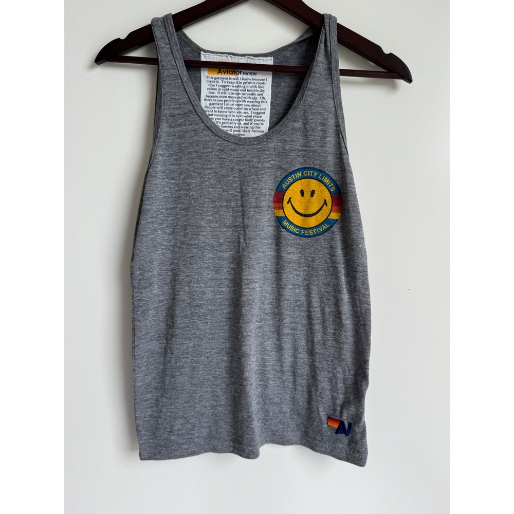 Aviator Nation Austin City Limits Music Festival Tank Top Grey XS Live Music